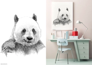 Grafika Panda Black & White