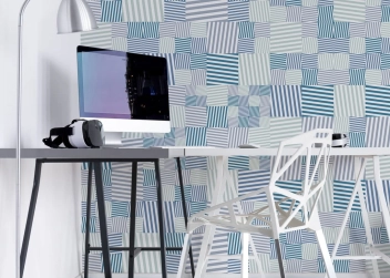 Tapeta Square Stripes Color Marine