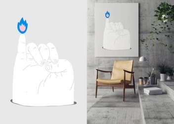 Grafika Flame Hands