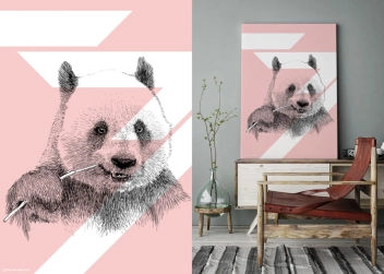 Grafika Panda Color Blush